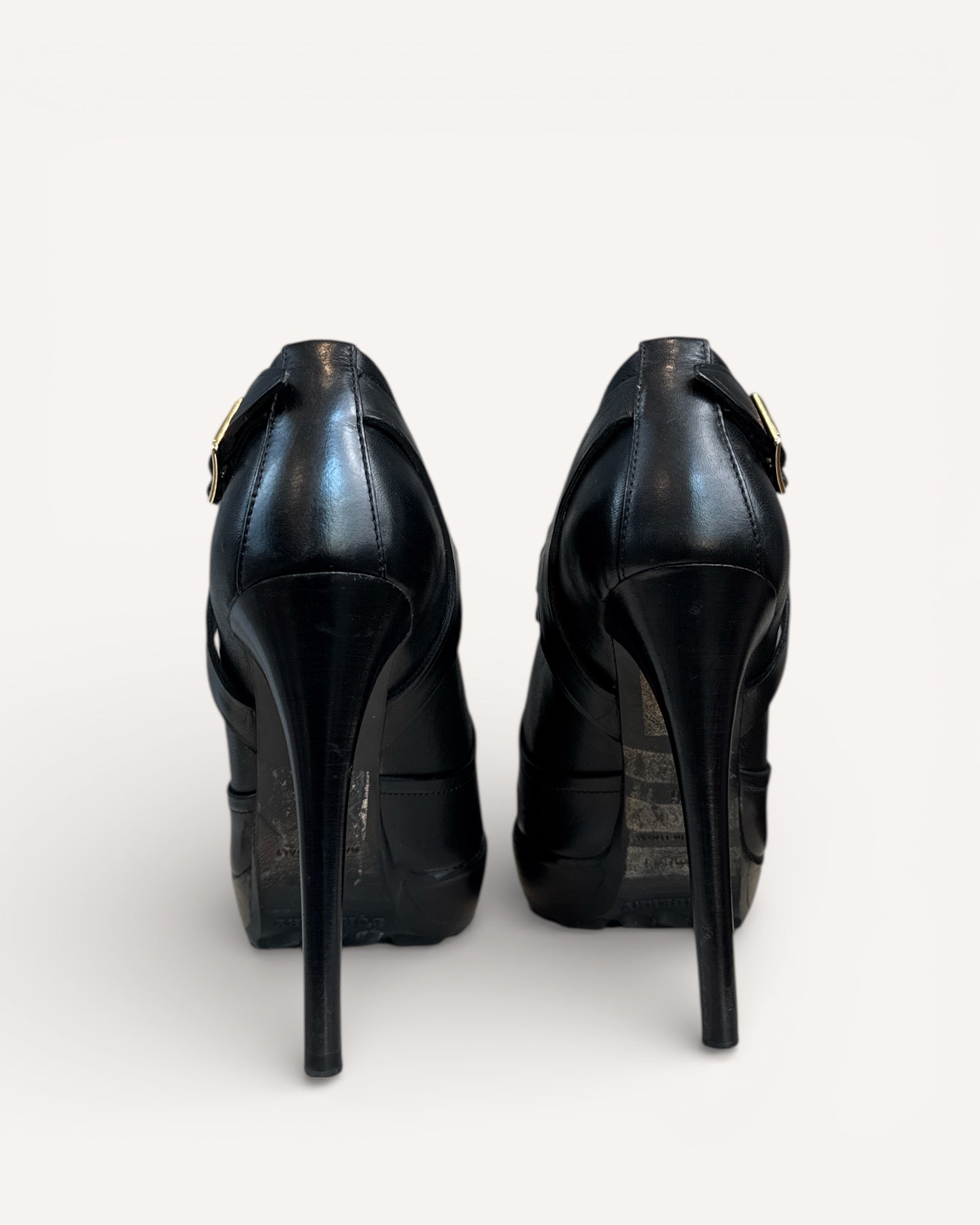 Burberry Black Buckle Heels