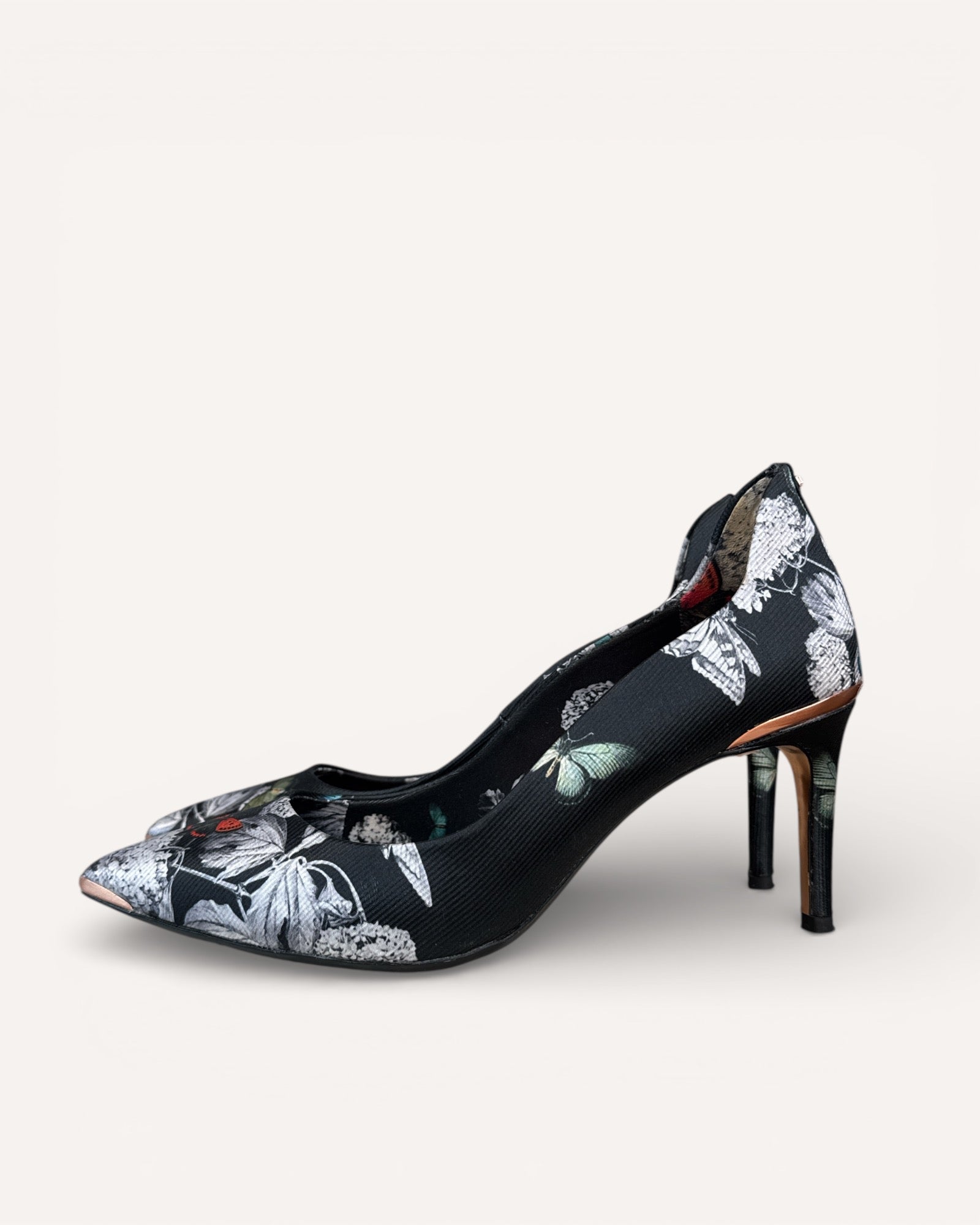 Ted Baker Black/Grey/Orange Butterfly Pumps, 38.5