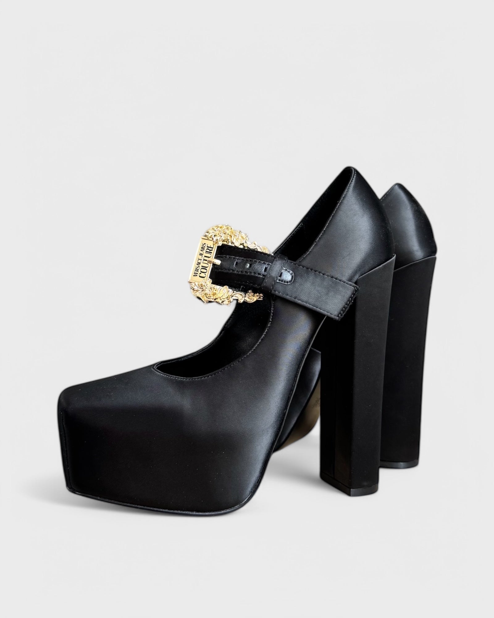 Versace Black Platform Maryjane, 40