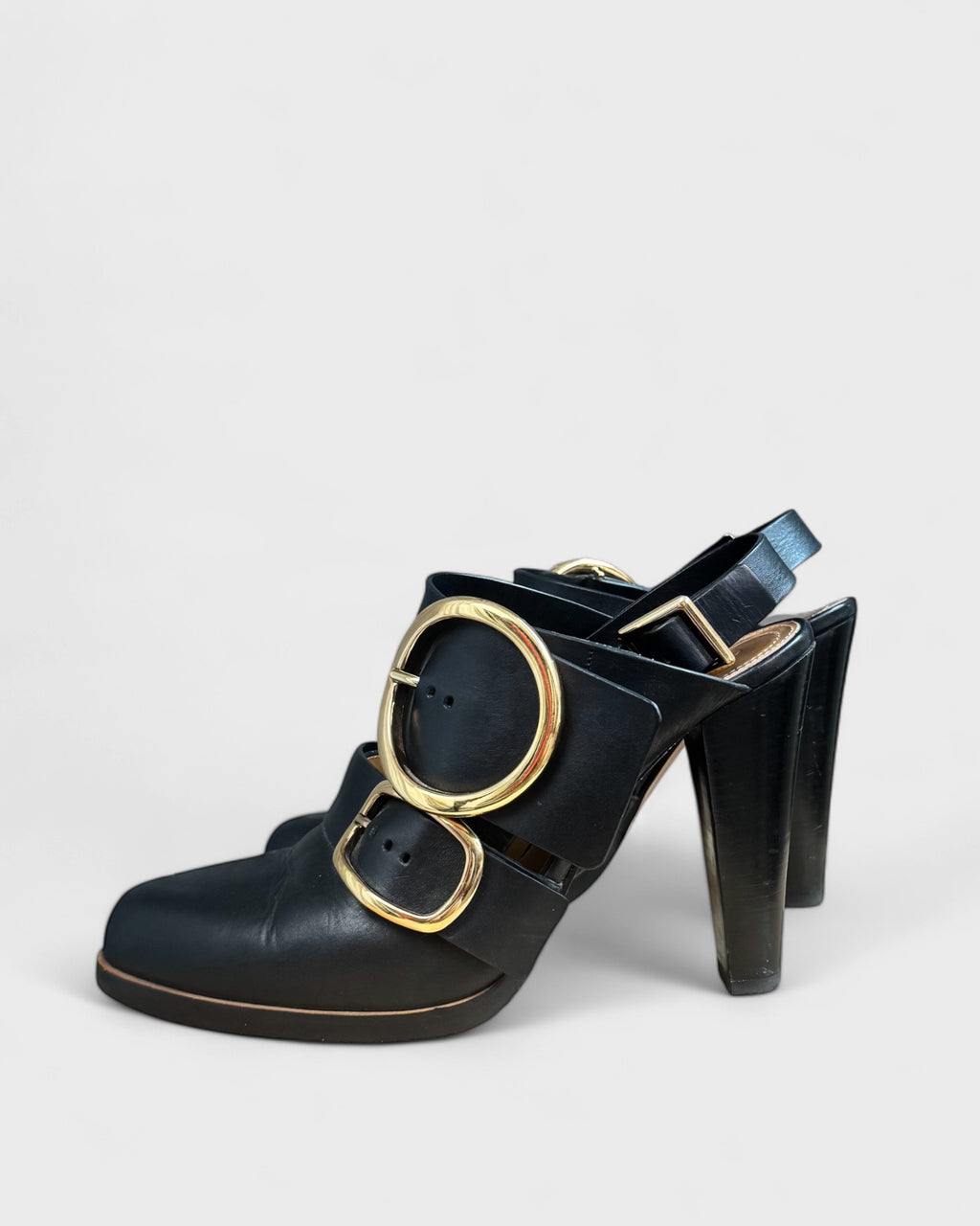 Chloé Black Buckle Heels, 40