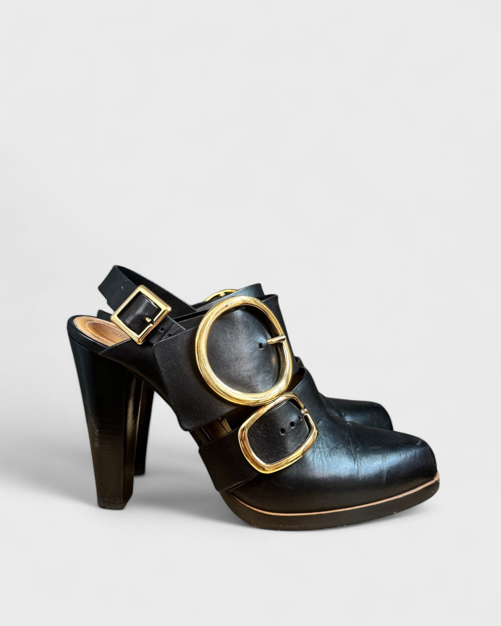 Chloé Black Buckle Heels, 40